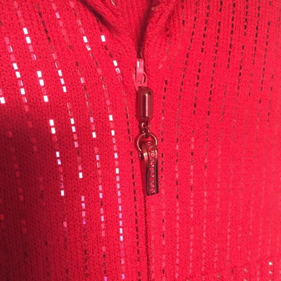 ST. JOHN EVENING BY MARIE GRAY,  RED SANTANA KNIT - SIZE 8 - FREE SHIPPING! - Picture 3 of 7